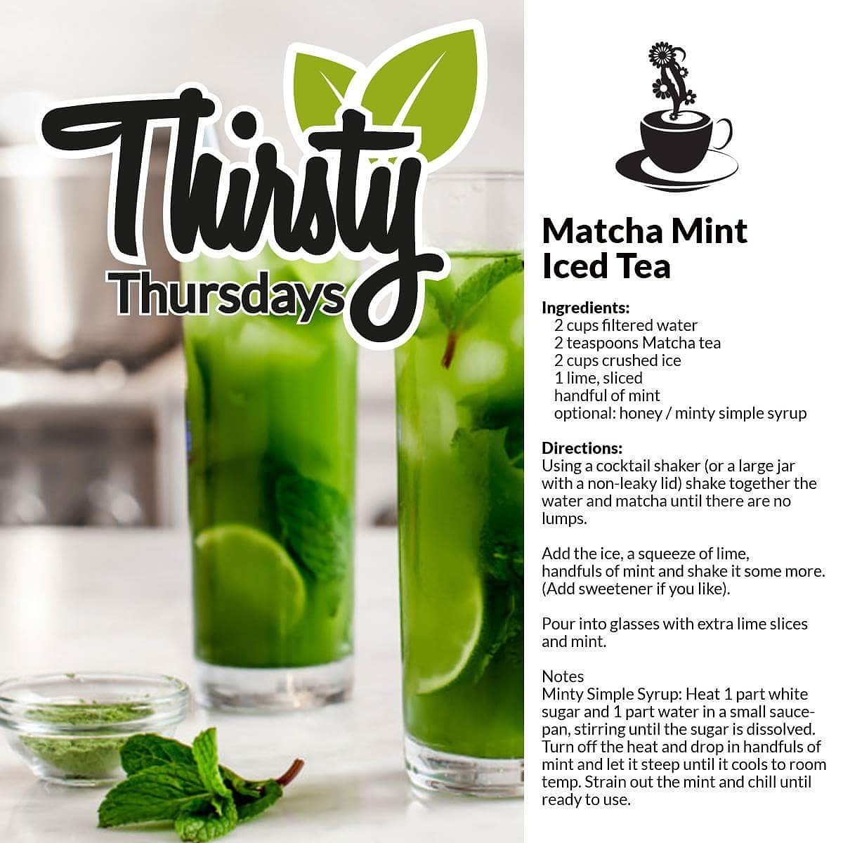 teamerchantSA's tweet photo. Thirsty Thursday #matcha #mint #icetea https://t.co/sPGFcaXiKc