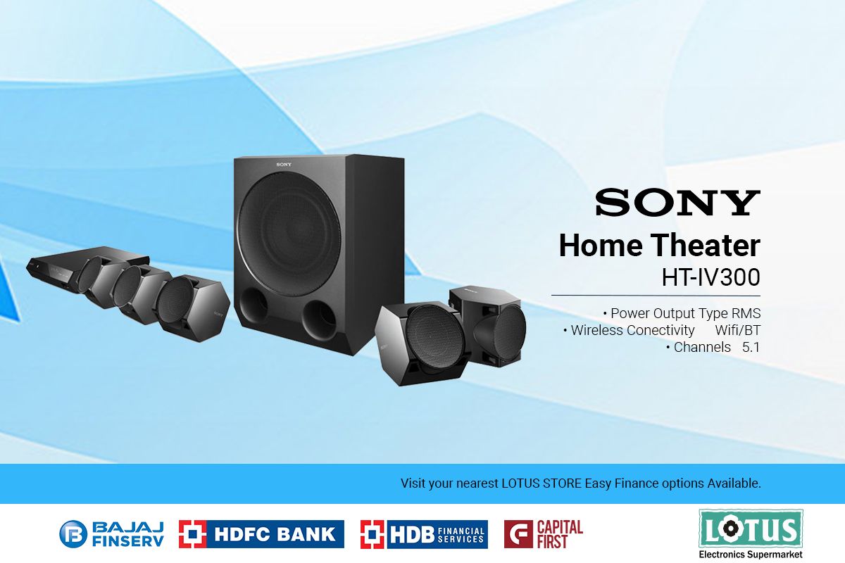 Enjoy the best of digital audio with #SonySoundbars & #HomeTheatre HT Iv300. Clear Audio, #Wirelessstreaming, #Bluetoothconnectivity and much more.

Visit Your nearest Lotus Store today!

#Indore #Bhopal #Raipur #Bilaspur #Ujjain #Nagpur #ThinkElectronics #ThinkLotus