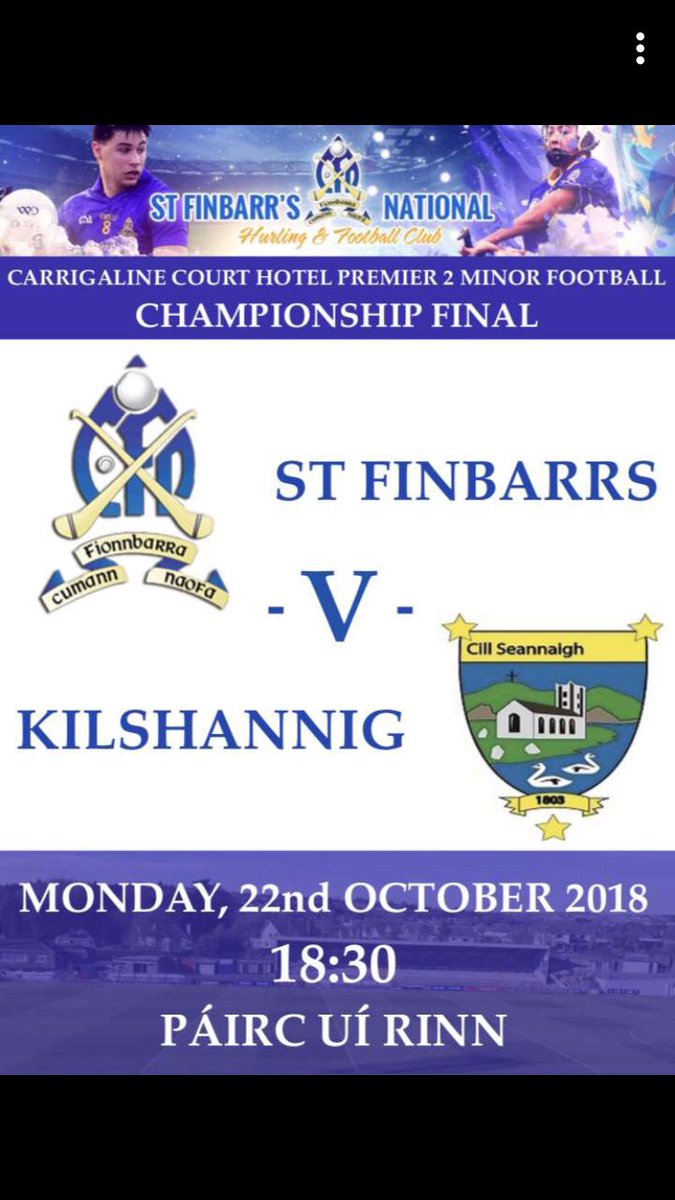 Huge month for the club and it kicks off with minor county final next Monday night let’s get down and support the lads 🔵🔶🔵🔶🔵🔶<a href="/the_Barrs/">St Finbarr’s National H&F Club</a>