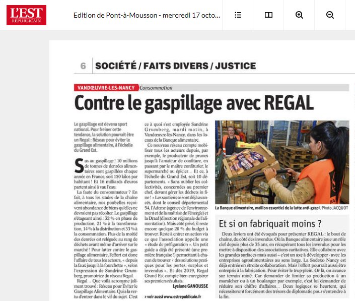 #Nouveau !! Contre le #gaspillagealimentaire 1 #reseau #REGAL #grandest s'apprête à voir le jour... Merci pour ce bel article >> @LEstRepNancy
