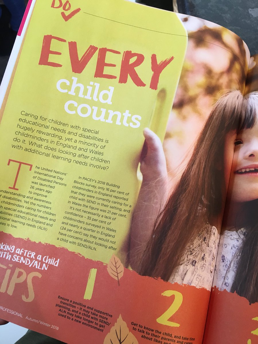 Love when my #childcareprofessional lands on my door step, lovely focus on #SEN this edition #everychildcounts thanks #pacey #earlyyears #eyfs #childminder #bromley #hayes