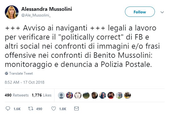 Daniele Giardini No Twitter Alessandra Mussolini Nephew Of Benito You Know The Fascist Dictator Monster Hitler S Puppy Member Of The Italian Senate And The Eu Parliament Said She Ll Press Charges