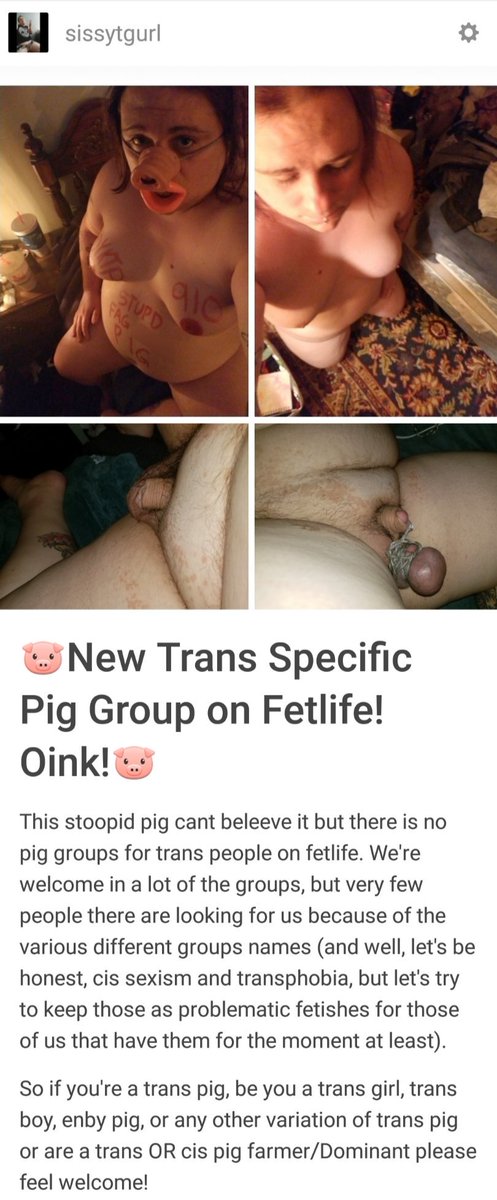 bambi_filth's tweet photo. I'm starting a trans pig group on fetlife! Come join if you like trans pigs or are one. oink! 🐷

https://t.co/8JV6k48ZdC

#transpig #pigtrans #pighumiliation https://t.co/IRnmCJ99rq