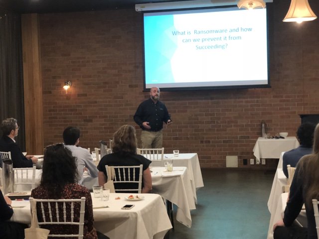 GrassrootsIT's tweet photo. Did you know what the biggest disaster risk is for businesses? Their staff. 58% of downtime incidents are caused by human error. Peter Eldon of @datto covers this topic as he presents “You and your customer's data. The changing landscape of risk and compliance.” #SBD2018 https://t.co/yFsdp7xlxp