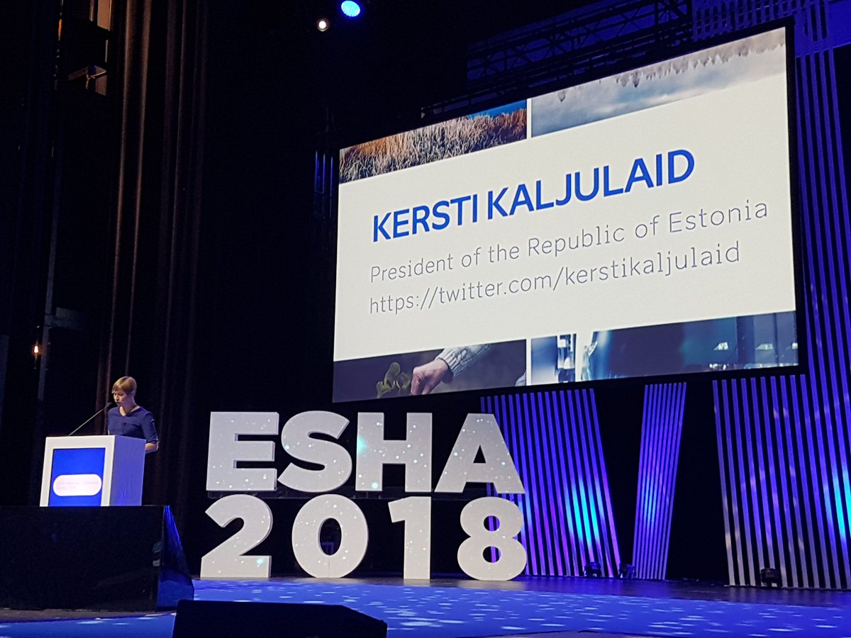 SchoolHeadsESHA's tweet photo. Estonia President Kersti Kaljulaid opening speech to 700 School leaders from 24 countries on Estonian Education #ESHA2018 https://t.co/R6t2iNK8n7