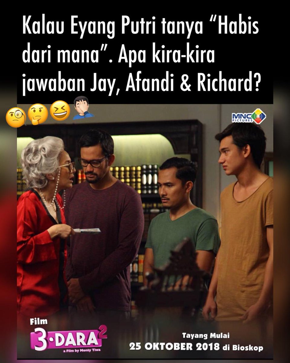 #KuisGP3Dara2 sudah dimulai, jawab pertanyaan di bawah...

Format Jawab : 
#KuisGP3Dara2 Jawaban Jay “...”, Jawaban Afandi: “....” dan Jawaban Richard “....” | Nama peserta_Alamat Domisili (contoh: Benhil)

Kuis dibuka sampai pukul 21.00, dan pemenang akan dihubungi melalui DM.