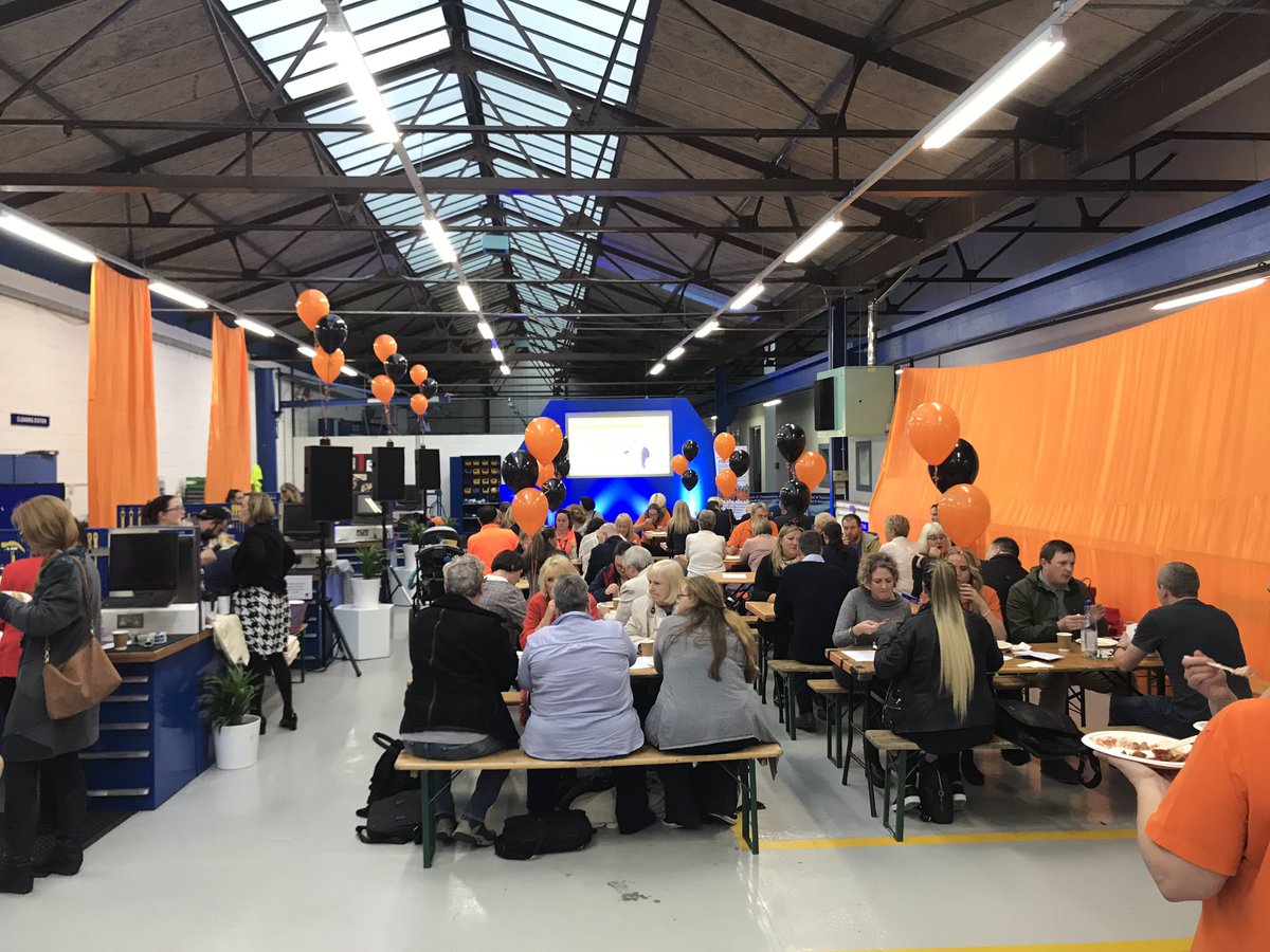 heapandpartners's tweet photo. Its not every day your factory floor gets transformed for a charity event complete with Ukulele band, graffiti artist, a singer and food. Well done @INVOLVENW  and the Orange Army! https://t.co/AtM5Ywxt9S