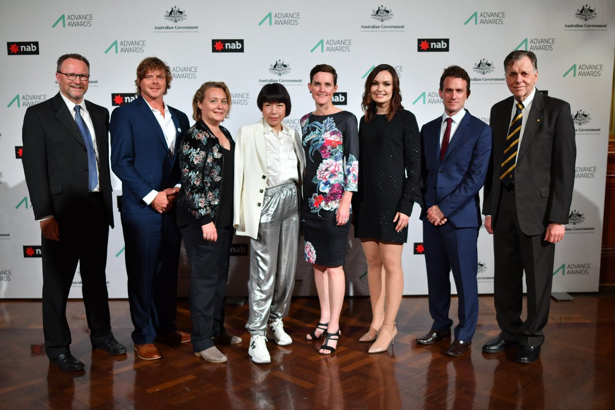 Advance's tweet photo. Australians around the world are achieving incredible things. Here are our #AdvanceAwards18 winners at Sydney Town Hall tonight. @DerekBu Pete Ceglinski (@Seabin_project) @leanne_kemp @angelica_cheung @dalwray @renae_beaumont @tomoxl @barjammar https://t.co/JDRMxTjTO4