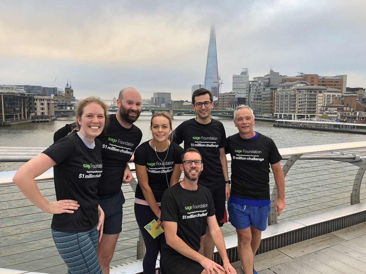 Beautiful morning for our Sage #kickoff run #LifeatSage <a href="/Lauren_wholley/">Lauren Wholley</a> <a href="/TommyG58/">Tom Gough</a> <a href="/ditmirxhaferi/">Ditmir Xhaferi</a> for the $1m challenge