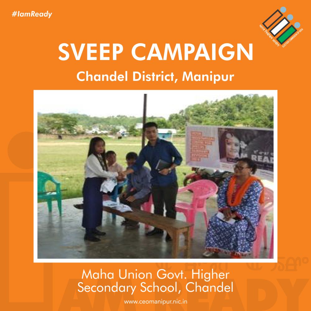 CeoManipur's tweet photo. SVEEP and ELC camp held across various govt. offices, schools and colleges in Chandel organised by the District Election Officer, Chandel, Manipur.
@ElectionComm 
#electioncommissionofindia 
#Manipur https://t.co/YBBYmsZoBH