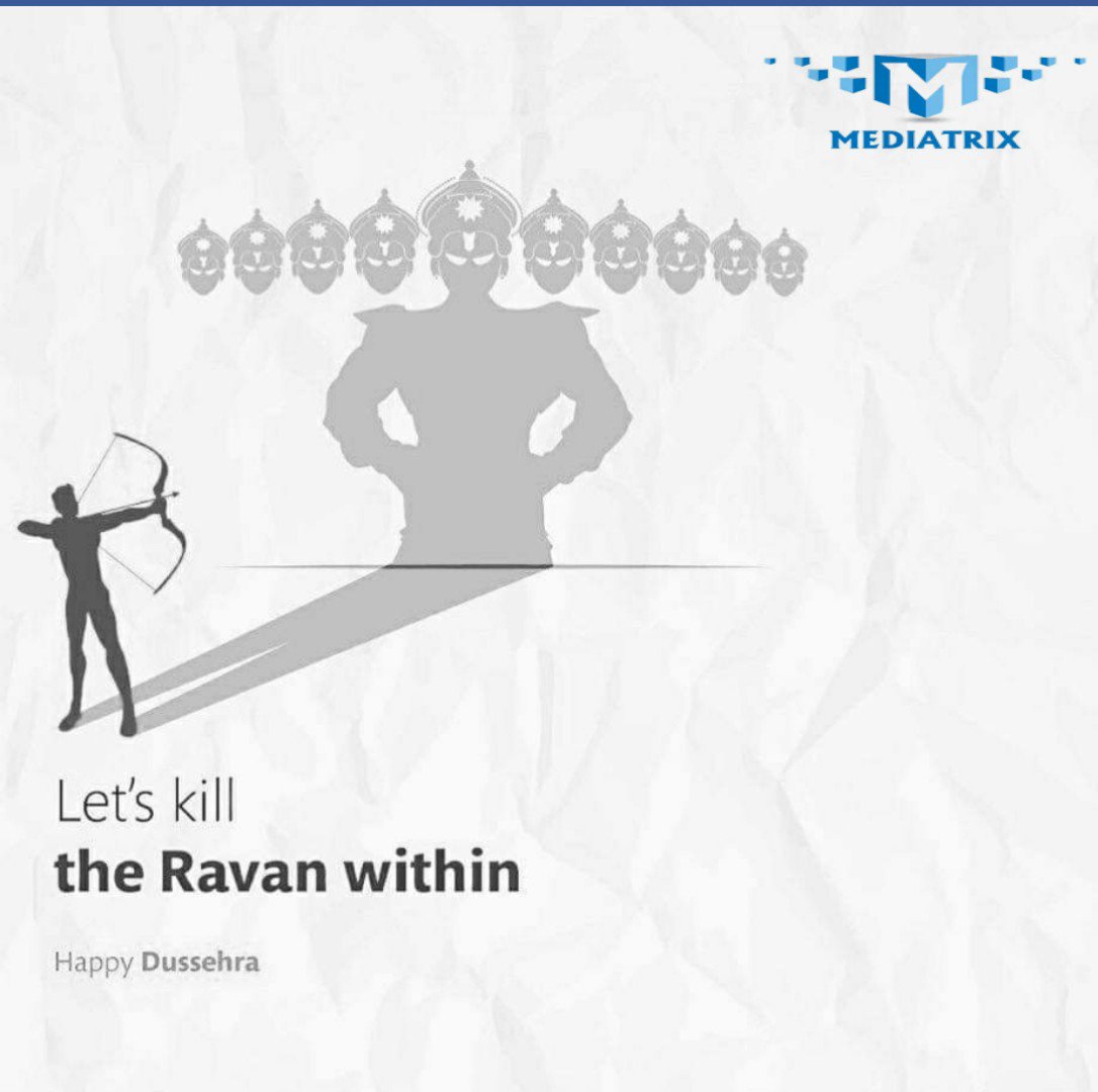 MediatrixIndia's tweet photo. Let the evil vanish and divinity prevail within and around us. Here's wishing all our followers a #HappyDussehra from #Mediatrix 

#Dusshera #Dussehra2018 #Vijayadashami #Navratri2018 #HappyDussehra https://t.co/E0t5drlB0s