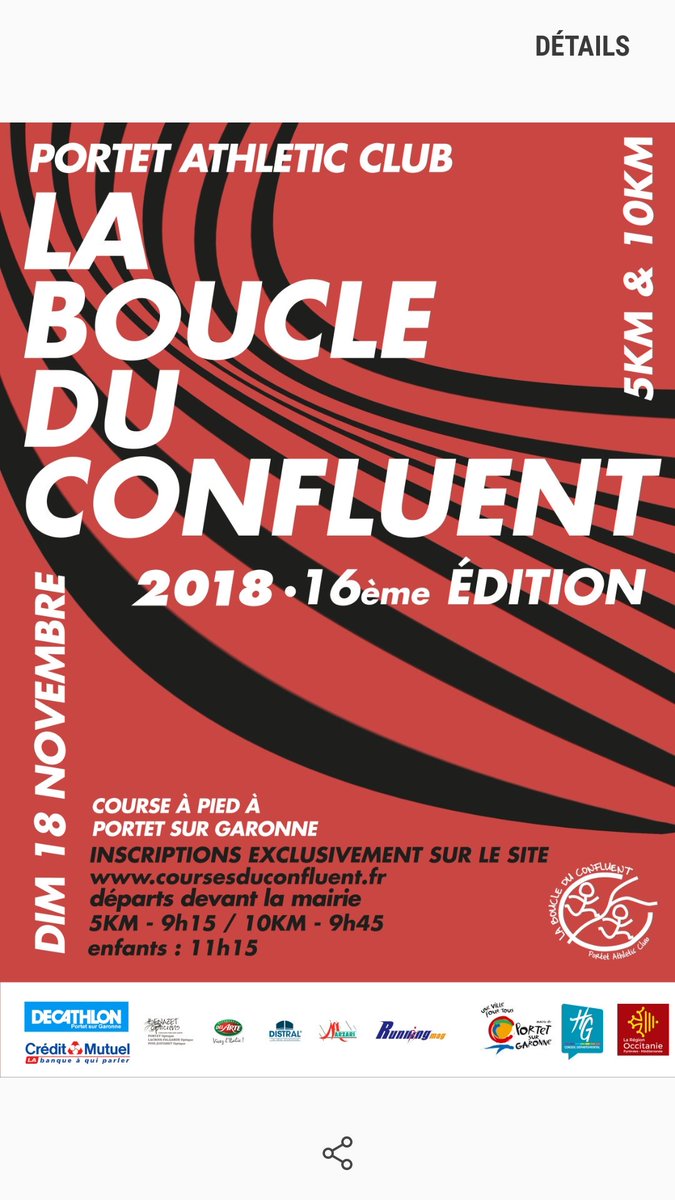 pacrunners's tweet image. La boucle, c'est dans 1 mois. Nous vous donnons rendez-vous à Portet sur Garonne le 18 novembre.
