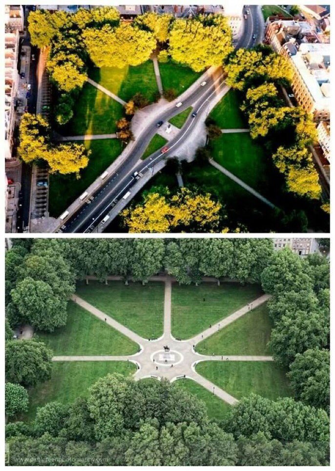 beardedjourno's tweet photo. Whenever I see photos such as the dual carriageway that once bisected Queen Square, it’s a reminder that taking bold, radical and decisive action is the only way to solve Bristol’s transport woes. https://t.co/BxBN8Ft8ip