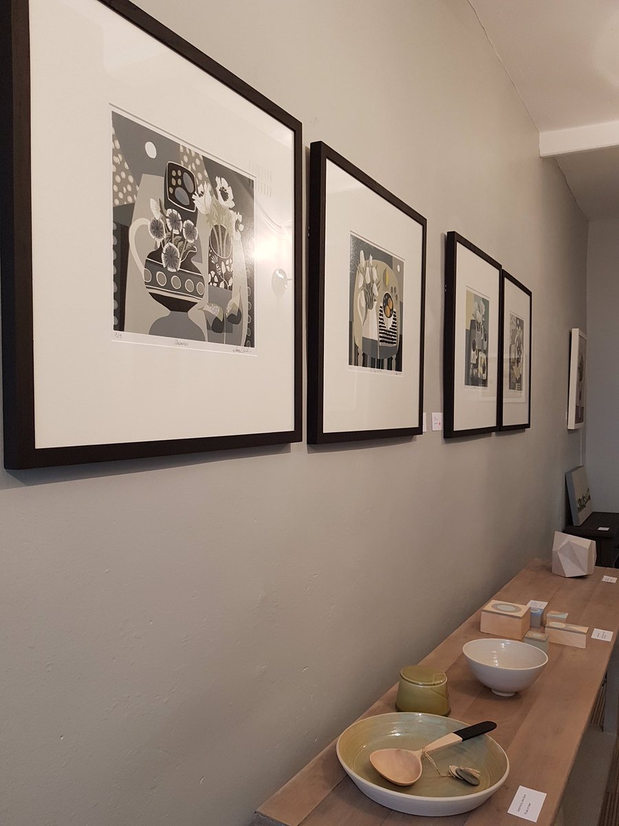 Gallery57art's tweet photo. Lino cut prints @JaneWPrintmaker, ceramics @JSarreCeramics, carved spoon #markreddy, hand painted wooden boxes @vanessadesign8, stone sculpture @richardperryart #makingarrangementsexhibition #arundelwestsussex https://t.co/vZM3P4ZAxj