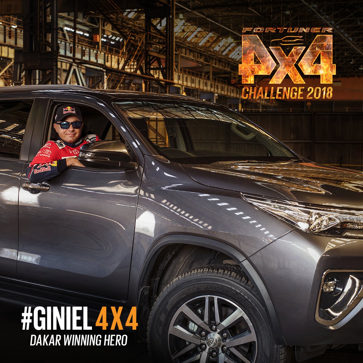 ToyotaSA's tweet photo. The #Fortuner4x4Challenge event is just about here! Back the hero you believe will win; #GINIEL4X4, #MAPULE4X4, #OX4X4 or #STEFFI4X4 & you could walk away with a Fortuner. You can enter as many times as you like. Enter NOW: https://t.co/D1mvz3u7U3 https://t.co/dUXxbVH4Qi