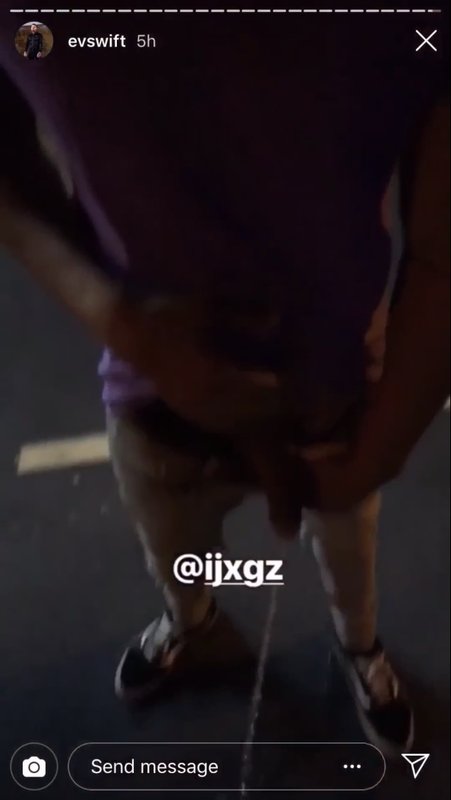 CelebWanker's tweet photo. One for all of you #piss lovers. Check out #Isaac from #BBUK taking a piss in the street. Loving the cockiness, the fact he's wet his shoe, and not to mention the massive tool. #BBIsaac https://t.co/SXBrzUD6AQ