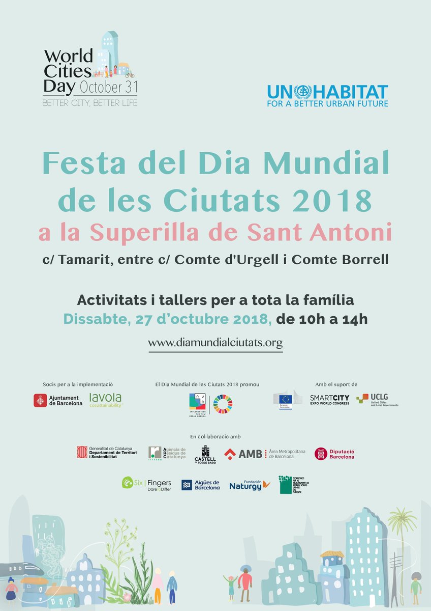 SixSpain's tweet photo. Creating cities that foster well-being for everyone isn't a fantasy. Come this 27 Oct to #CitiesDayBcn at the @mercatstantoni and discover more! https://t.co/8e9o1iTqpL https://t.co/QXX61Sp7W5