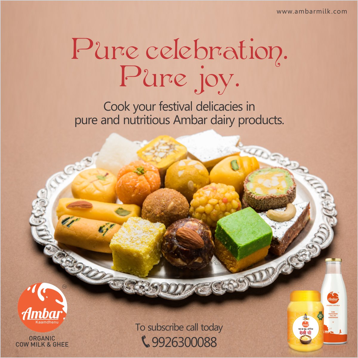 This festival serve delicacies made with love and purity, buy #AmbarDesiGhee made without any adulteration and purely from cow's milk.

#AmbarMilk #AmbarMilkDewas #AmbarGhee #AmbarDairy #DesiGhee #ShudhGhee #ClarifiedButter #OrganicGhee #OrganicCowGhee #CowGhee #Indore #Dewas