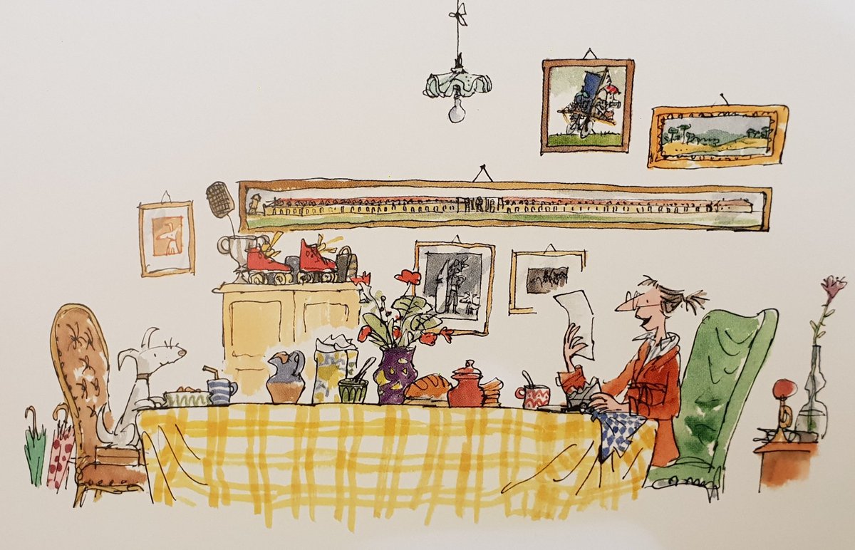 New Quentin Blake pictures have arrived! Inspired by Roald Dahl's fabulous stories, these prints are the new official portfloio collection from Quentin Blake's studio #quentinblake #art #artgalleries #Kent #roalddahl