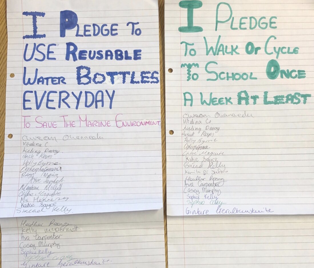 Our green schools committee blitzed our GPA today during lunch time and the response was fantastic! Well done to all our pledgers! 🐳🐬🐟🐠 #ClimateActionWeek #MarineEnvironment