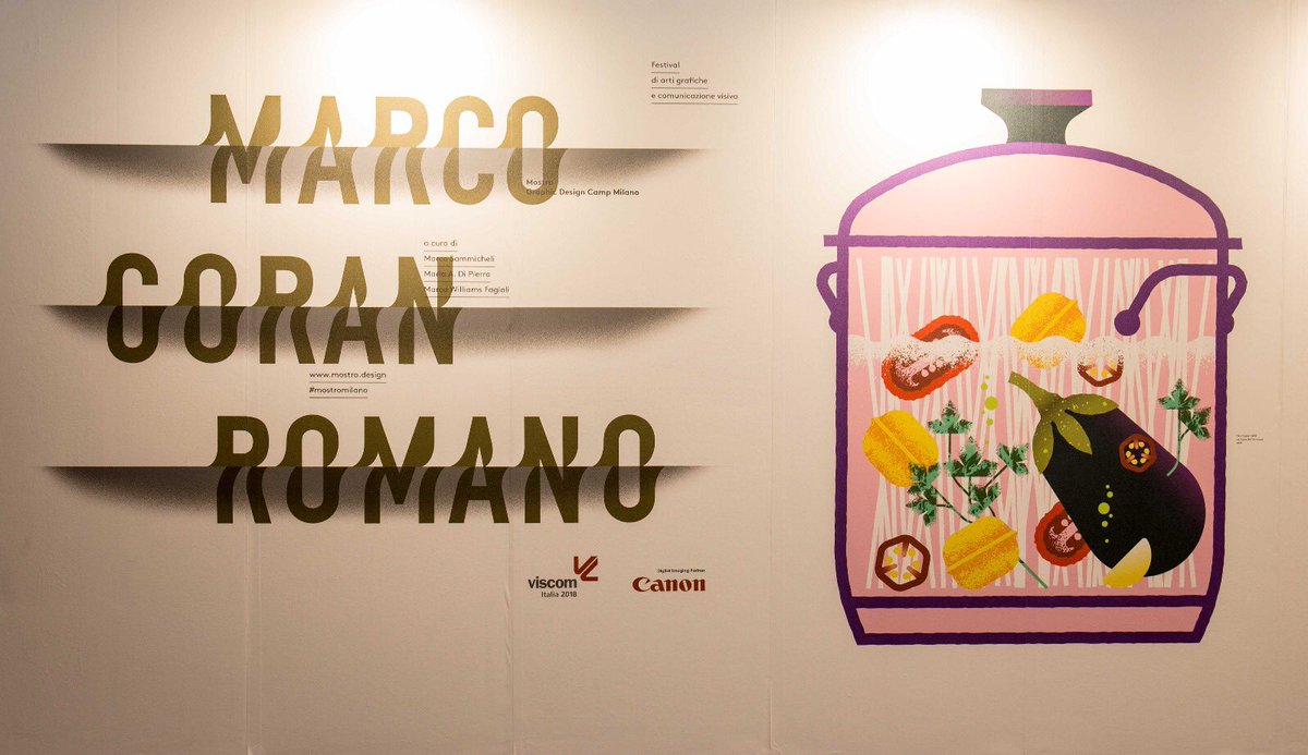 CanonItaliaSpA's tweet photo. Interamente stampate con Océ Colorado 1640, le opere del designer Marco Goran Romano dal titolo “Food Fiction” prendono vita a #VISCOM2018. https://t.co/rqel3GqMp5