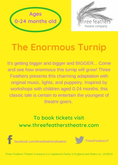 One month to go! Book tickets for #theenormousturnip @StanleyHalls on Nov 18th. Show times 11.30, 13.30, 15.30. #babies #childrenstheatre #southnorwood #cryodon #sundaydayout