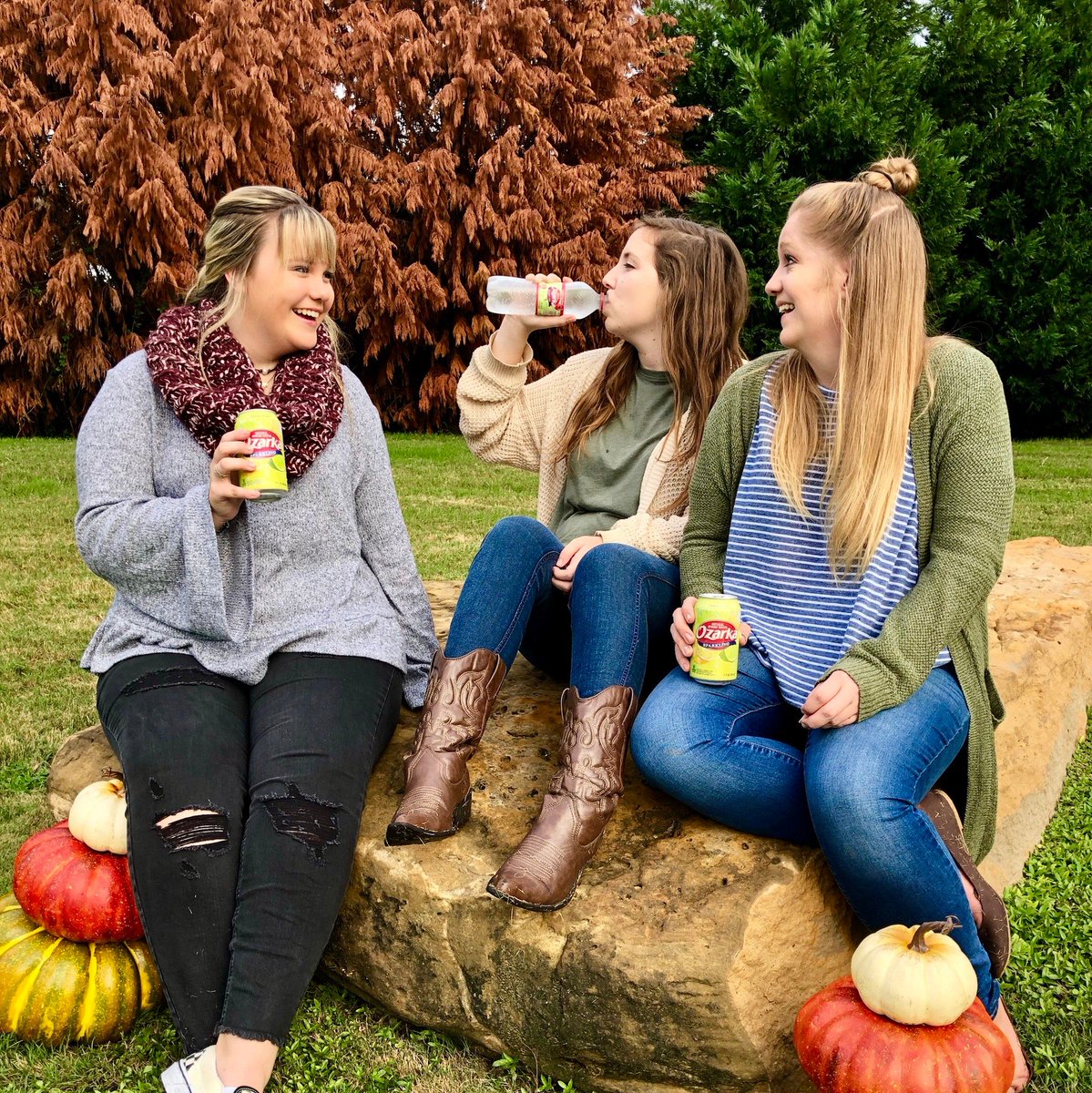 Your favorite crew with their favorite flavors. Doesn’t get much better than that! #OzarkaSparkling
