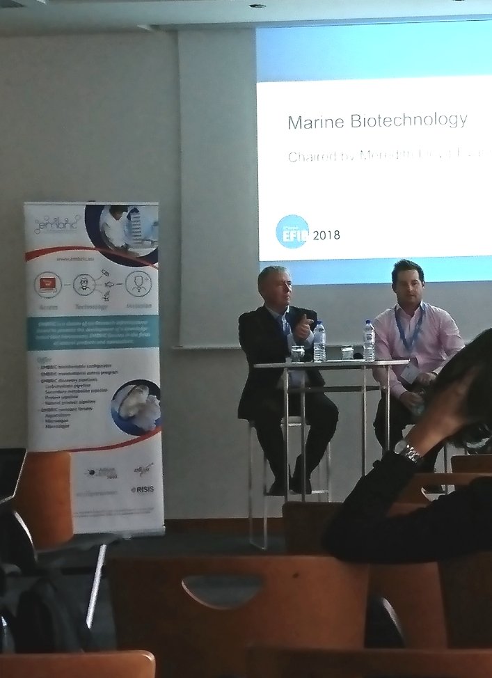 FannySchultz_eu's tweet photo. EMBRIC presented during the EFIB Marine biotech track. #EFIB2018 #embric #bioeconomy #marinebio https://t.co/Mmj30aS9ux