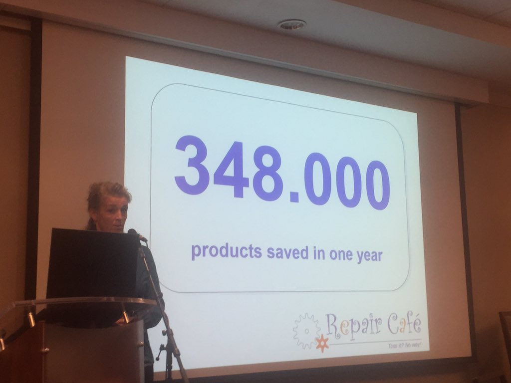 ReuseConex's tweet photo. There are over 1600 repair cafes in the world and together, they save nearly 350,000 products each year! #reuseconex https://t.co/82tFWOq3Kl