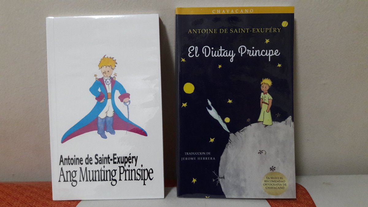 ayaangulo's tweet photo. A portion of this week's happiness came in the form of having Filipino translations of The Little Prince delivered 📖 (mahirap maghanap ng Tagalog version sa mga nearby physical NBS branches huhu)

Ang Munting Prinsipe is in Tagalog &amp; El Diutay Principe is in Chavacano 🌹 https://t.co/6myAhtIBnL