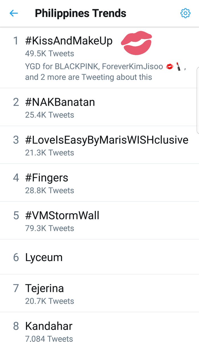 BLACKPINK PH ππ (@BLACKPINK_PH) on Twitter photo 18/10/2018 13:46:39 #KissAndMakeUp is now #1 trending in the Philippines ! Please also use the hashtag #DUALIPAXBLACKPINK ππ #KissAndMakeUp is now #1 trending in the Philippines ! Please also use the hashtag #DUALIPAXBLACKPINK ππ