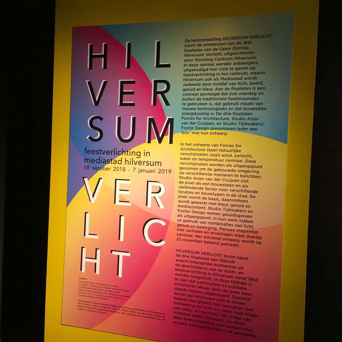 Tijdmakers's tweet photo. Zin in opening expo #hilversumverlicht @DudokAC @centrumhsum vanmiddag do 18 okt vanaf 1700 https://t.co/RIBRb3U4bQ