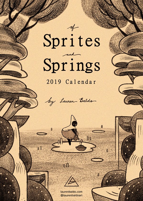 [New merch for #AngInkfest2018] 2019 Calendar featuring my 2017 Inktober, size A6 