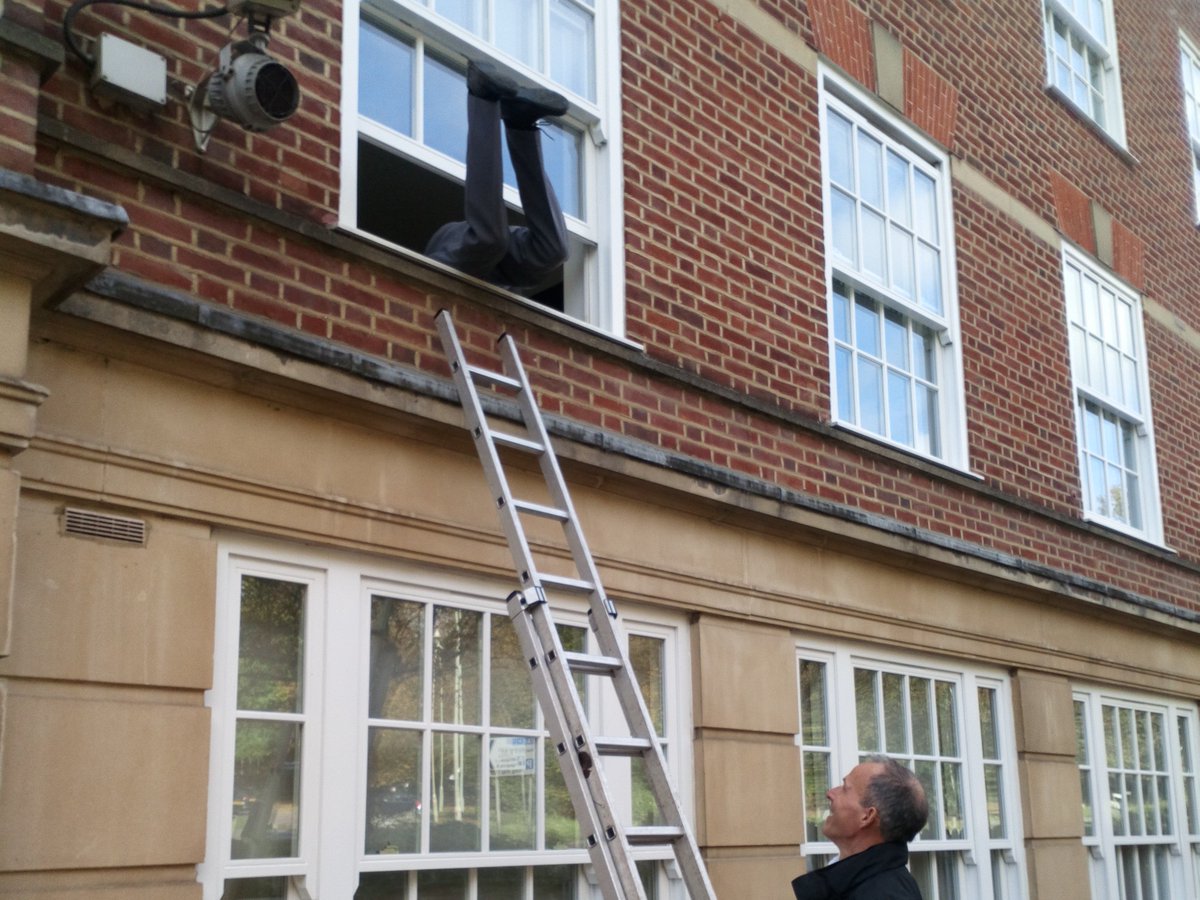 HertsBuildCtrl's tweet photo. #ThursdayThoughts Just another day at Hertfordshire Building Control! Is this a) Ladder Safety Training b) Practical Learning - Approved Document K  c) Retweet your caption! #stilllaughing https://t.co/QNPqE0b7dl