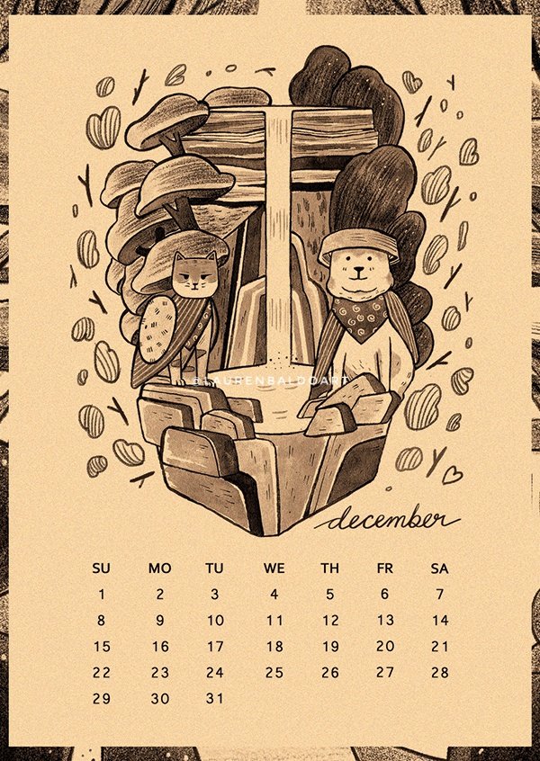 [New merch for #AngInkfest2018] 2019 Calendar featuring my 2017 Inktober, size A6 