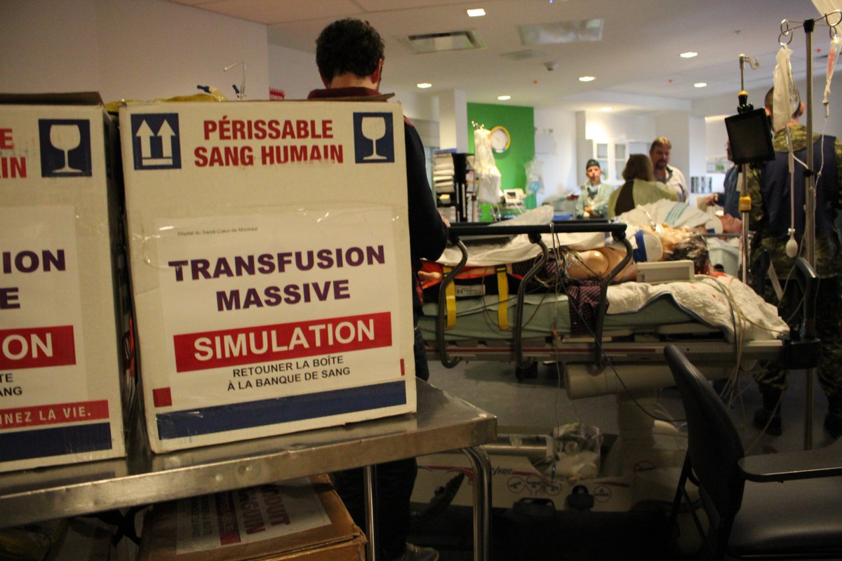 santemontreal's tweet photo. #transfusions C’est, entre autres, la gestion des produits sanguins entre le réseau de la santé et un de ses importants partenaires, @HemaQuebec, qui est testée ce matin. #SimulationMTL Code orange https://t.co/13wyviXWnN