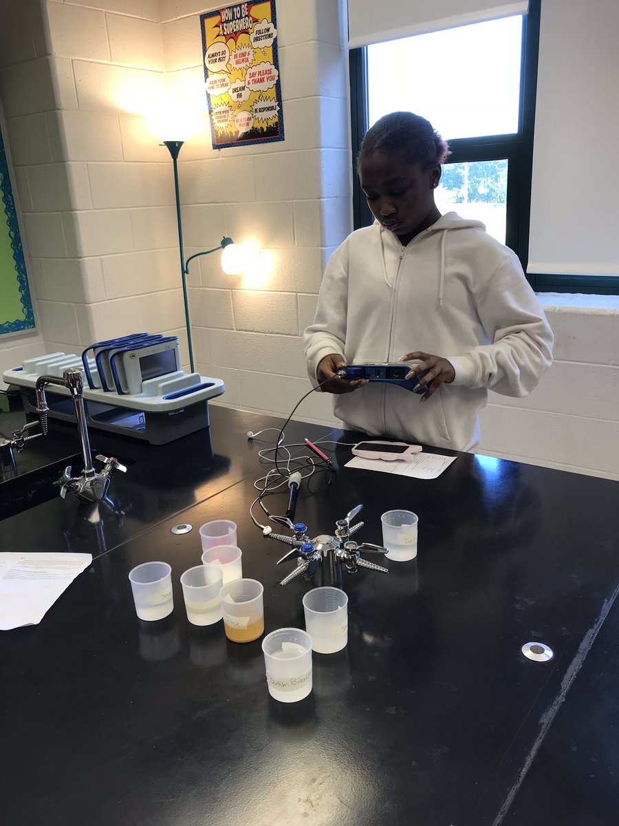 Shameka_Gerald's tweet image. Ms. Smith has her "Learning Targets in Action" through the Base v. Acid lab activity. Which group will meet the 6/6 correct observations target that has been set? 🤔 #5800FAMILY #LearningTargets