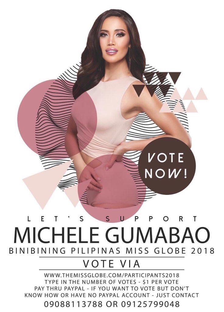 TeamMicheleOfcl's tweet photo. Please keep on voting for @gumabaomichele for the win! #MGforMG #MissGlobe2018 https://t.co/2FclrRTY33