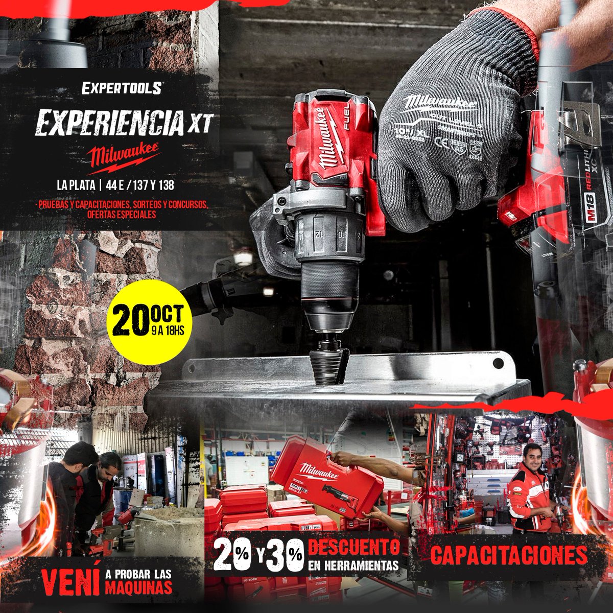 expertoolsxt's tweet image. Te esperamos en una #ExperienciaXT MILWAUKEE
🕘Sábado 20 de Octubre, de 9 a 18hs - Entrada LIBRE y GRATUITA
📍Av. 44 e/ 137 y 138. Zona Los Hornos.

✅Ofertas Especiales 💸
✅Pruebas y Capacitaciones 🔧
✅Sorteos 🥇

Te Esperamos!!!!😃😃
No te lo vas a querer perder!!!