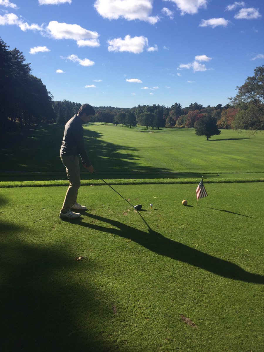 Max Huminik leading us off at the Hockomock League Golf Championships!