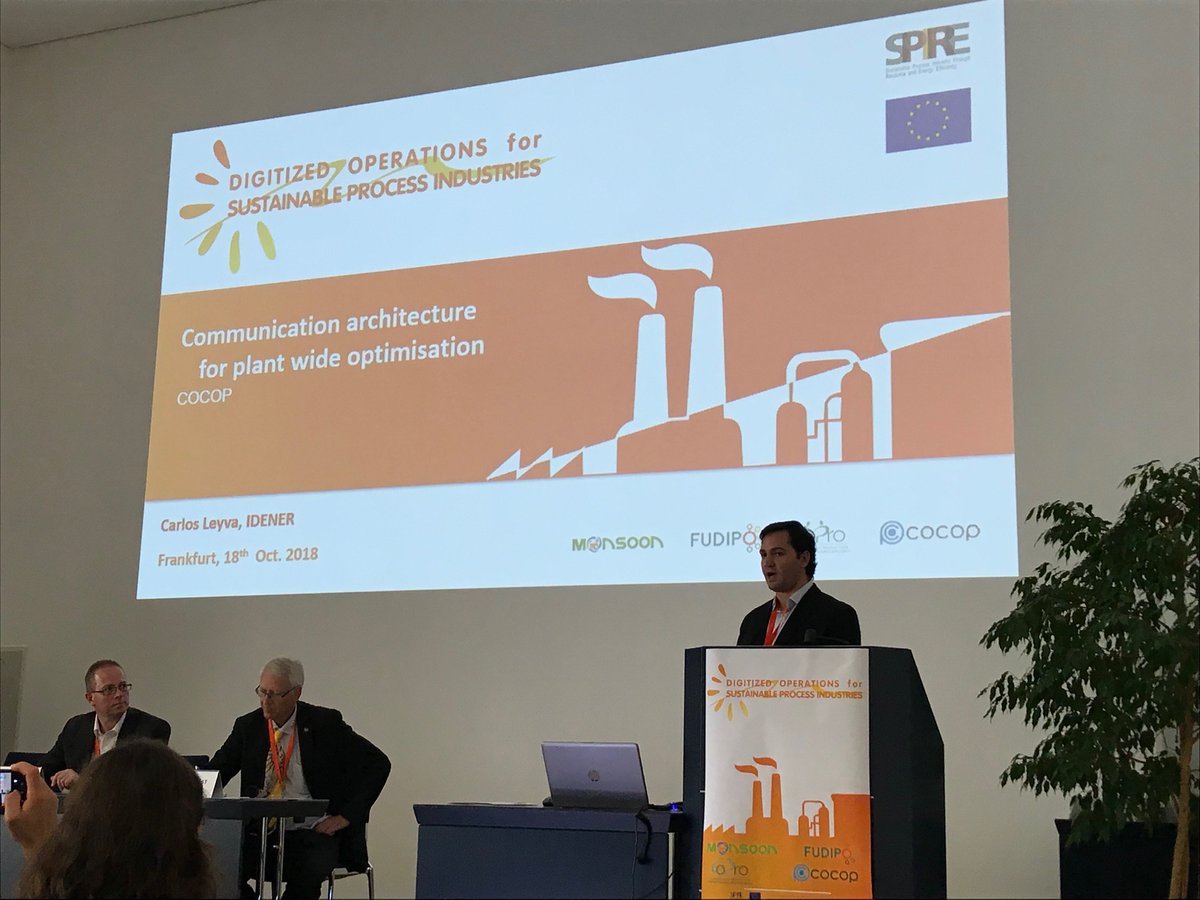 Presenting the Communication architecture for plant-wide optimisation proposed by COCOP project in the DigOp2018 workshop #DigOp2018 <a href="/MONSOON_EU/">MONSOON Project</a> <a href="/FUDIPO_EU/">FUDIPO</a> <a href="/CoPro_Project/">CoPro Project</a> @spire2030 <a href="/EU_H2020/">Horizon 2020</a>