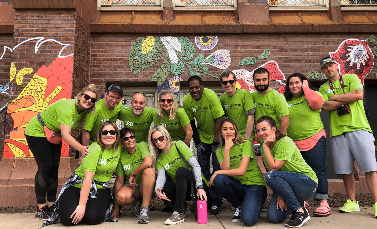 180_Mechanical's tweet photo. In between meeting client needs and advancing careers, the 180 Engineering team took some time to help beautify the Bernhard Moos Elementary School in Chicago’s Logan Square neighborhood. https://t.co/zeDdMchfpl  #engineering https://t.co/HGM5NYsBFe