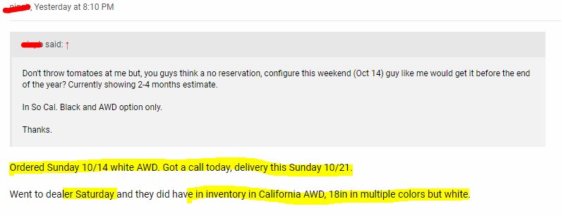 PlugInFUD's tweet photo. #unlimiteddemand
#noinventory
#hugebacklog
#infact420000ofem
oops nvm, one week from order to delivery with "inventory in california"
@elonmusk end this charade
$tsla $tslaq https://t.co/i3RmukKWYJ