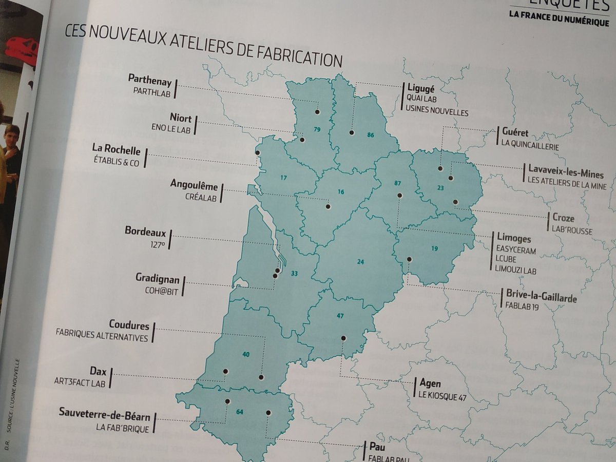 aliptic_'s tweet photo. #PRESSE 📰 découvrez l'édition spéciale de l'@usinenouvelle dédiée aux #FabLab de France 🇨🇵
Retrouvez en #Limousin : la Quincaillerie, les Ateliers de la Mine, Fablab 19, Limouzilab, @FablabLCube, EasyCeram ✊ https://t.co/JnCXgWDZle