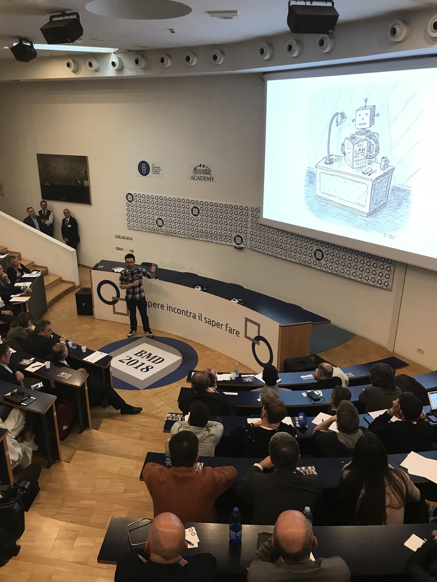 uniurbit's tweet photo. @LorenzCK, Docente @uniurbit di Piattaforme Digitali per la gestione del territorio ci parla di Machine Learning applicato al controllo dell'azienda.
Live su: https://t.co/zlKu2TGFCG
#bdm2018 #berettaacademy #uniurb #indicatori #sapere #saperfare https://t.co/ENhOyJqbG5