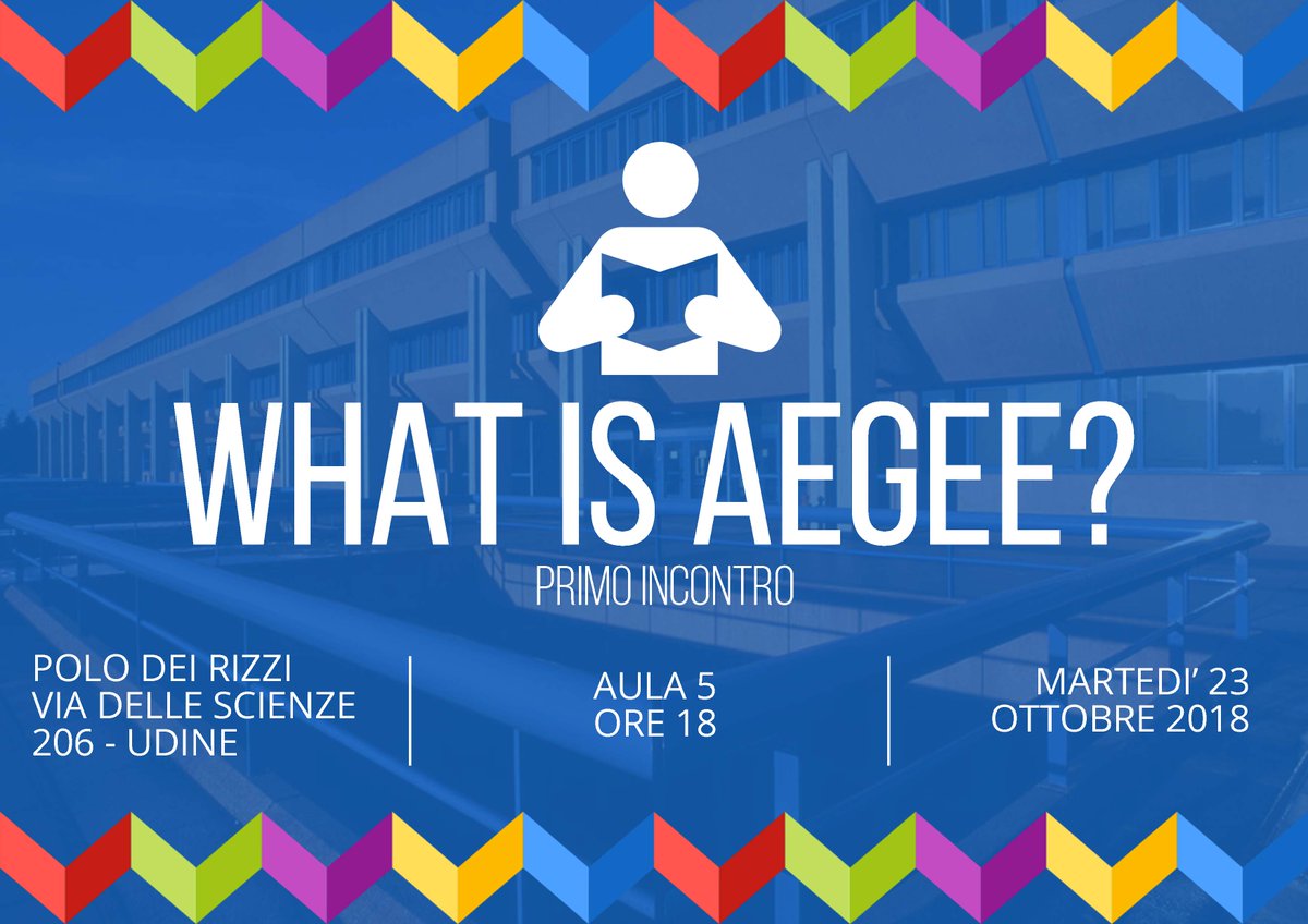 AegeeUdine's tweet photo. Per conoscerci meglio il 23 e il 24 Ottobre al Polo universitario dei Rizzi e in Palazzo Antonini, si terrà la presentazione dell’associazione e la spiegazione di tutto ciò che vi propone sia a livello locale che a livello Europeo.
https://t.co/WoBbV3yn77
https://t.co/UpeNcxY2PE https://t.co/ThAOBoQZii
