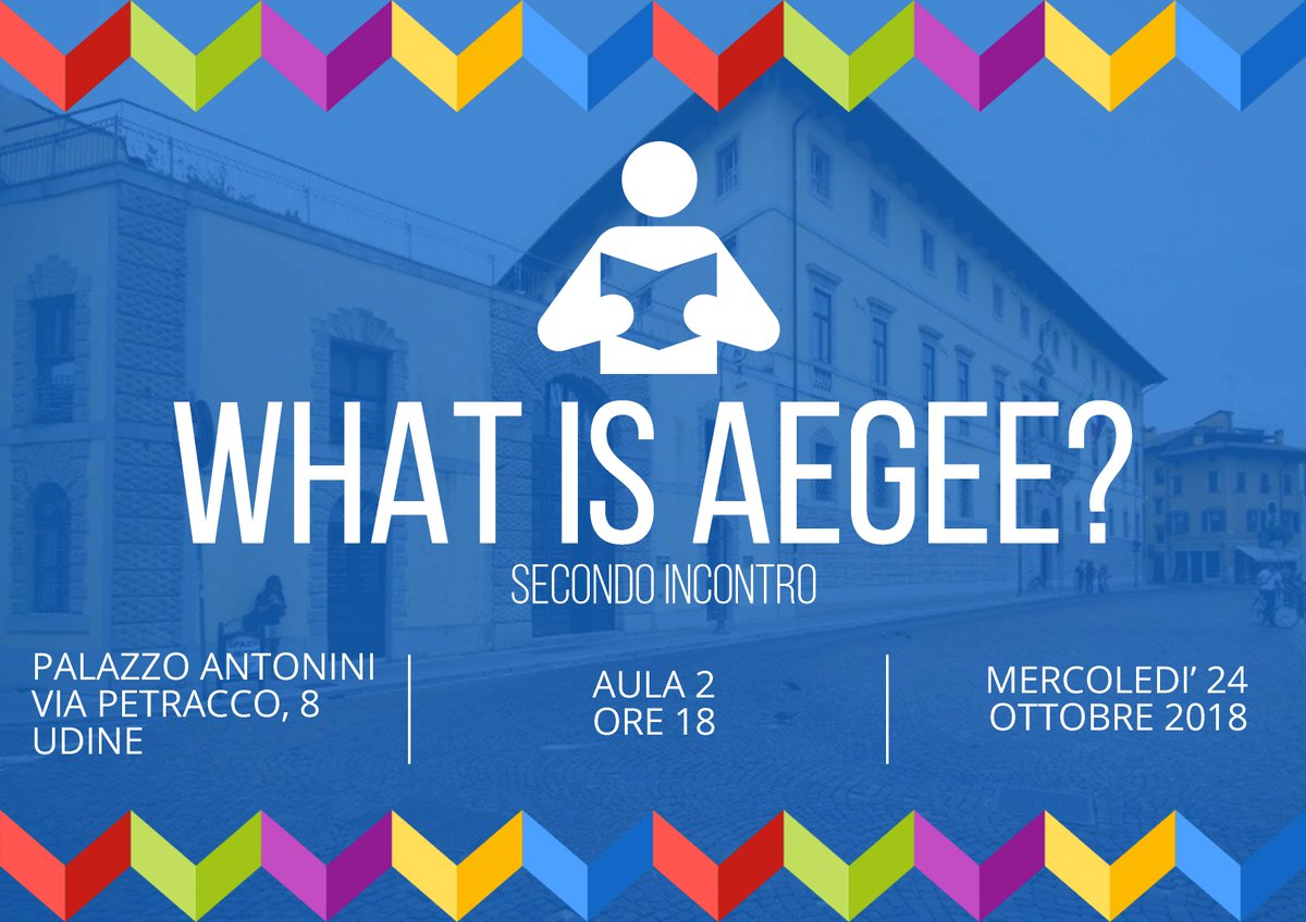 AegeeUdine's tweet photo. Per conoscerci meglio il 23 e il 24 Ottobre al Polo universitario dei Rizzi e in Palazzo Antonini, si terrà la presentazione dell’associazione e la spiegazione di tutto ciò che vi propone sia a livello locale che a livello Europeo.
https://t.co/WoBbV3yn77
https://t.co/UpeNcxY2PE https://t.co/ThAOBoQZii