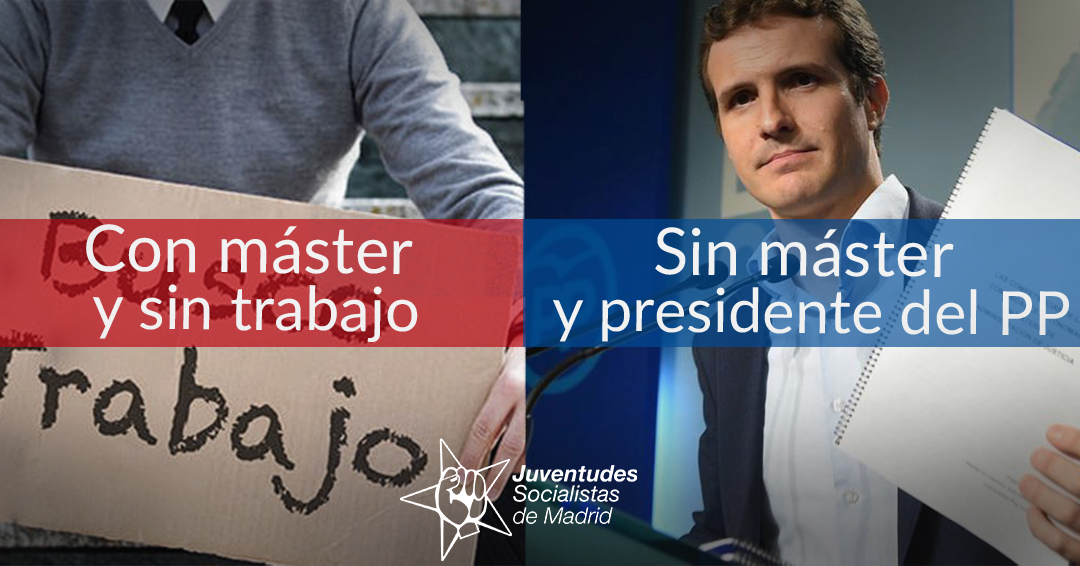 JSMadrid's tweet photo. Y tú, ¿también estás #ConMásterySinTrabajo 🤷‍♀️? ¿O eres más como @pablocasado_ 🤬? https://t.co/rtqY81kshw