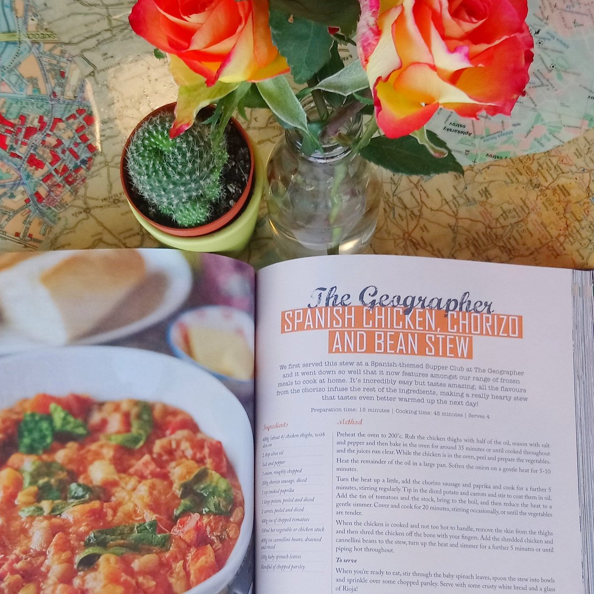 A tasty lunch today! We're serving our Spanish chicken, chorizo &amp; chickpea stew as featured in <a href="/CambsCookBook/">Cambs Cook Book</a> copies of which are available in the shop! #lunchtime #Cambridge #Tasty #Spain