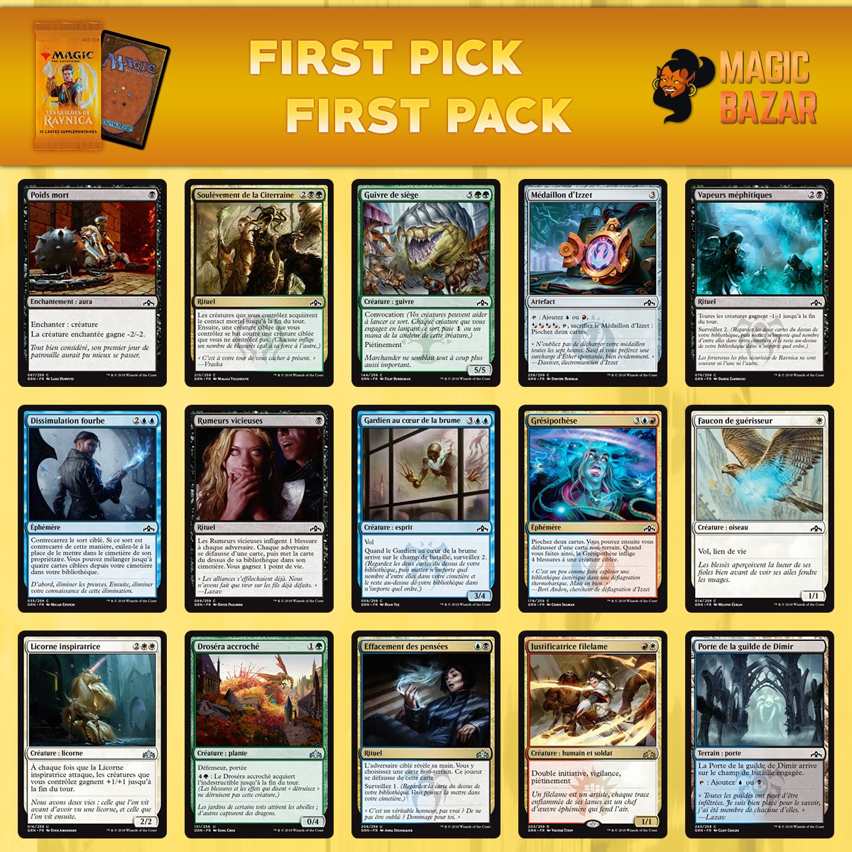 Playin_by_MB's tweet photo. Bon la semaine dernière c'était un petit échauffement, cette fois ça devrait être un peu plus serré :)
Alors quel serait votre premier choix en #Draft ?
#p1p1
#firstpickfirstpack
#MTGGRN https://t.co/KU0uySuXt9